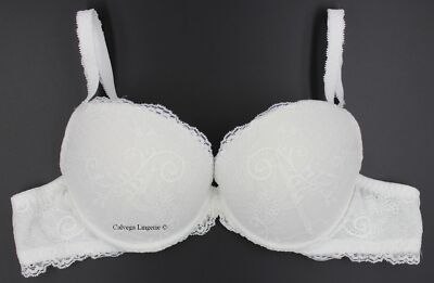 NWT Cosabella TRENT1132 ''Trenta'' Push-Up Underwire Lace Bra White, Italy, Bridal