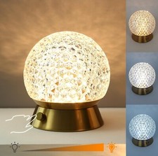 Cordless Touch Desk Lamp LED Rechargable USB Dimmable Table Night Crystal Light