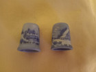 Lot of 6 Vintage Currier & Ives Thimbles Porcelain Collectible Winter Collection — photo 5