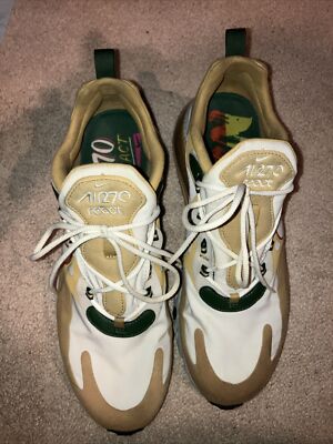 Nike Men's Air Max 270 React Reggae Tan White Shoes Sneakers Size 11.5 2019