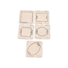 CUTTLEBUG Provo Craft Metal Embossing Dies 5 pc SLIDERS-Square-Rectangle-Oval-Rd