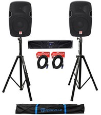 Crown Pro XLi1500 900w 2-Channel DJ/PA Power Amplifier 2 12  Speakers Cables