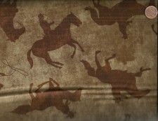 Best of the West tan brown cowboys horses shadow riders Benartex western fabric