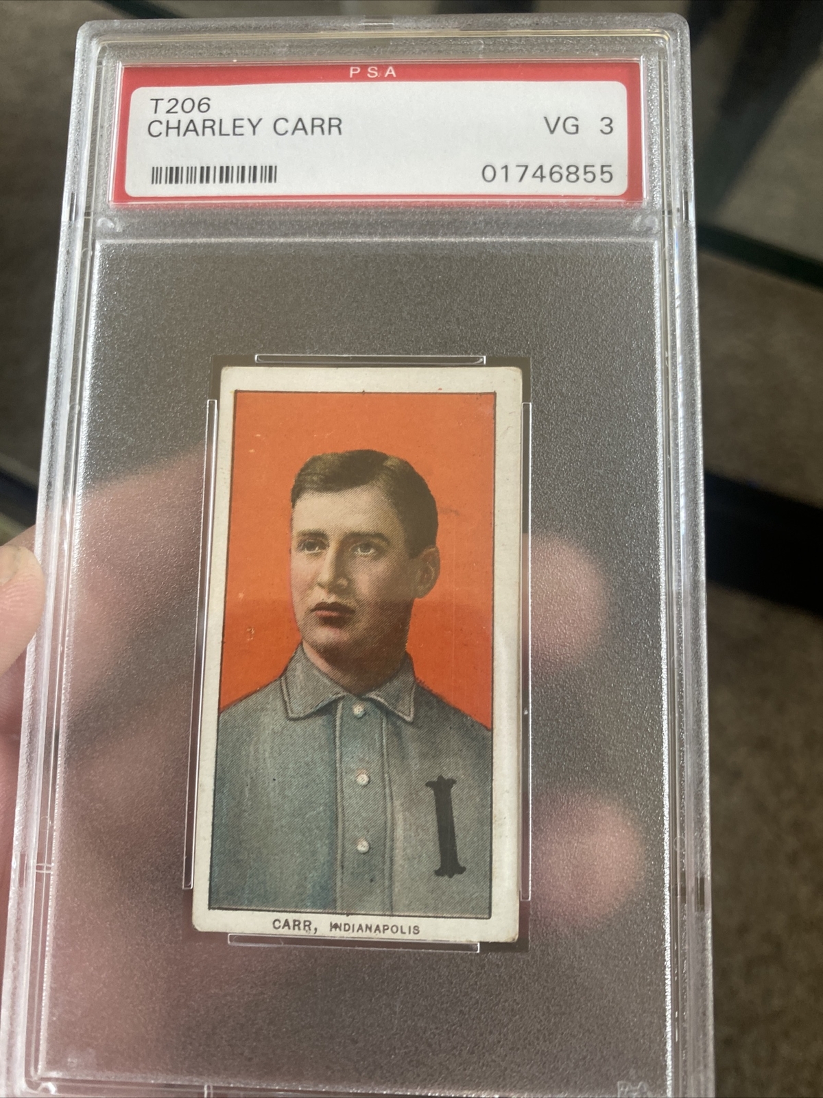 1909 T206 Charley Carr Minor League - Indianapolis PSA 3 VG Beauty Looks 5 Portr