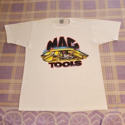 VTG 80s Mac Tools Car Driver Hot Rod T Shirt Large Race Car USA Rare Style 90s 