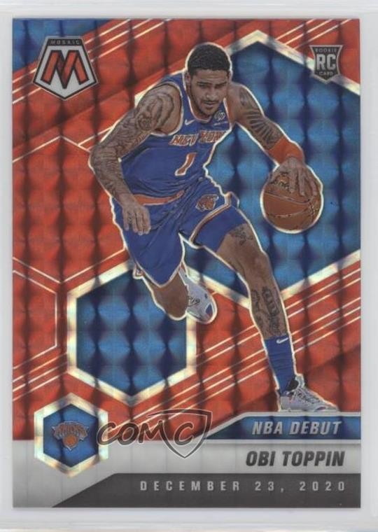 2020-21 Panini Mosaic NBA Debut Red Mosaic Prizm Obi Toppin #273 0x1