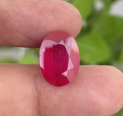 10.85 Cts AAA Quality Mozambique Ruby Oval Faceted Emerald Cut Loose Gemstone