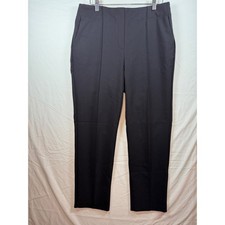 Black Straight Leg Front Seam Trousers Side Pocket Dress Pants Womens 8