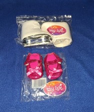 My Life As 18" Doll Shoes Lot Ice Skates Pink Glitter Flats NIP New Sealed Fits