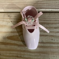 Vintage MIKASA Bone China Keepsake Baby Bootie Shoe Blue Ceramic Ribbon Lace