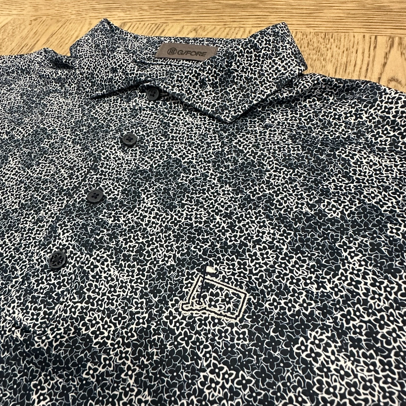 G/Fore Hydrangea Tech Polo SIZE L Navy 00092-MP-PO-A2