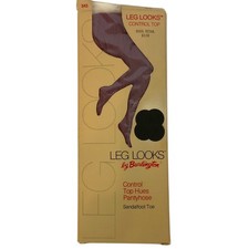 Leg Looks By Burlington Control Top Hues Pantyhose Medium Long Rose Sandalfoot