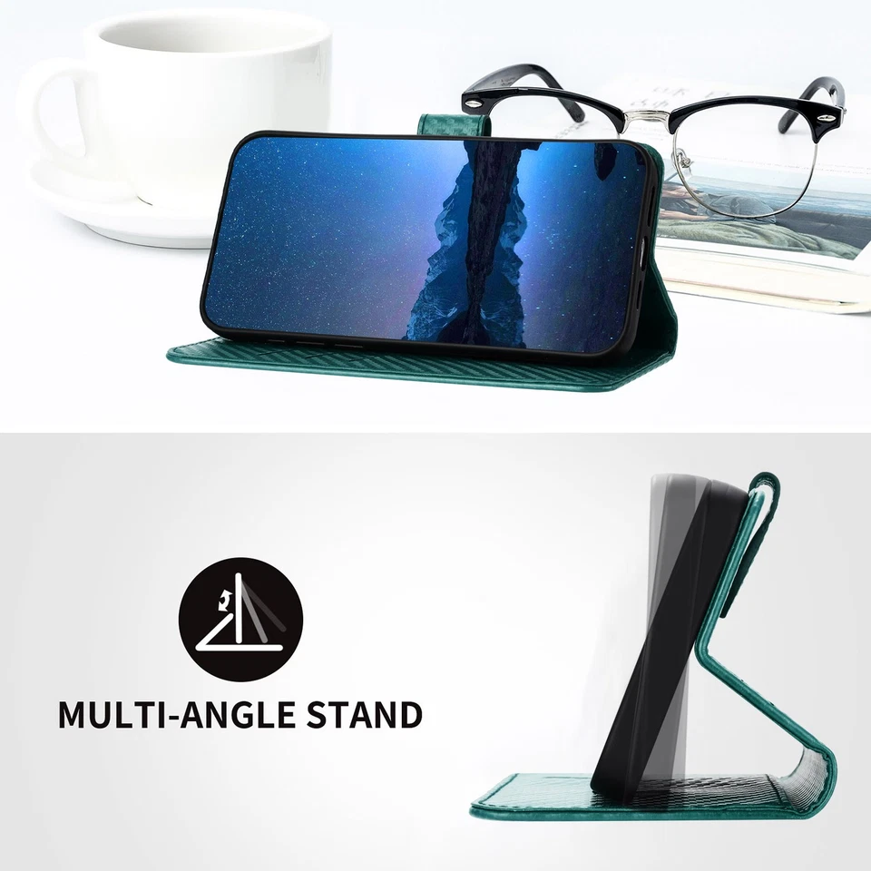 Carbon Fiber Flip Leather Case Wallet Cover For Oneplus Ace 5 Pro Ultra Nord CE5 - Image 4 of 4