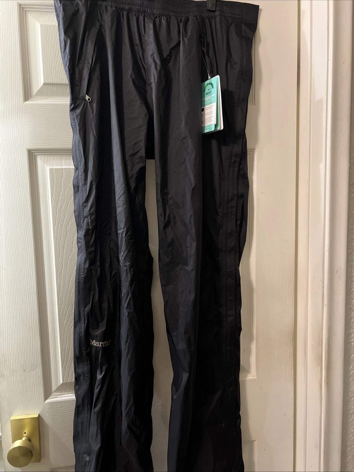 Marmot Pants Mens XLarge Black Minimalist Outdoor Activewear Rain Pockets