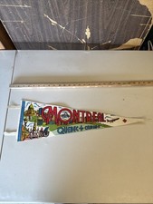 Vintage Montreal Quebec Canada Felt Souvenir Pennant 24-25 Inch