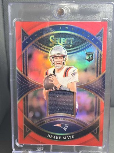 2024 Panini Select - Rookie Swatches Red Prizm #RS-DME Drake Maye