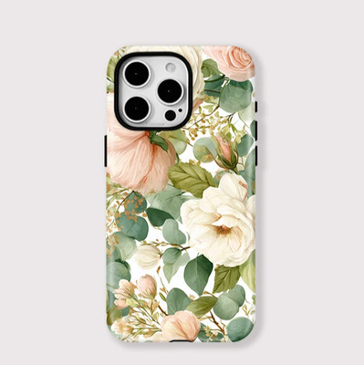 White Daisy Botanical Case iPhone 17 16 15 14 13 12 11 Pro Max Air
