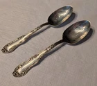 2 Towle Old English Sterling Silver spoon Set Mono 5 1/2" 5 O'clock Or 42g Scrap