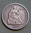 1872 Seated Liberty United States Half Dime EF XF Details - Lot 1411