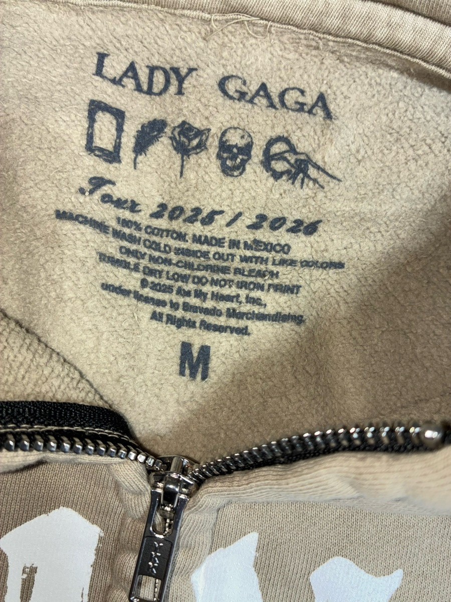 Lady Gaga Opera Haus Hoodie M Beige Full Zip Mayhem Ball 2025