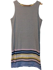 JOULES Women's Riva Dress UK 12 Striped Sleeveless Cotton Summer Casual