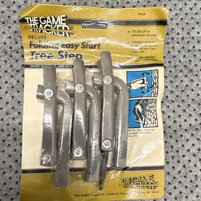The Game Tracker Deluxe Folding Metal Tree Step Gray Folds Up Tapered Screw
