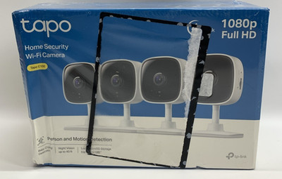 Tapo C100 1080P Indoor Wired Security Camera Works Baby Monitor Motion - 4 Pack