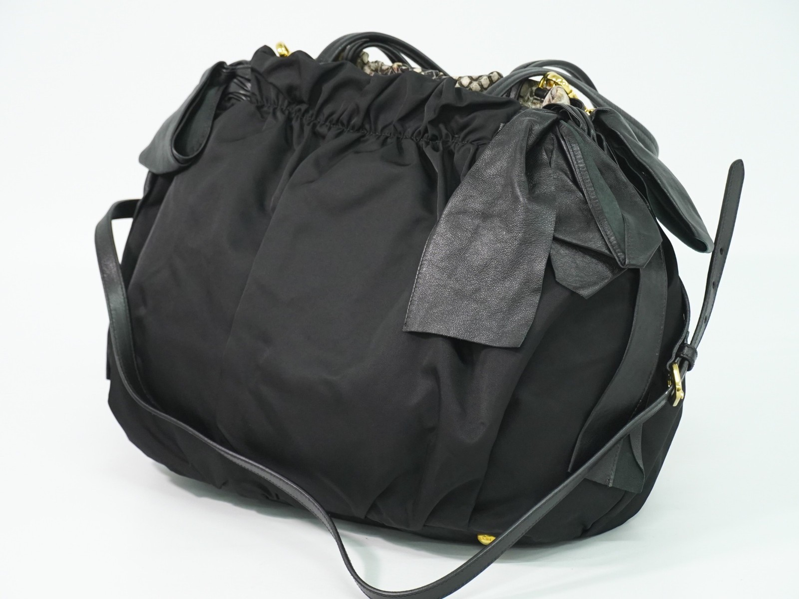 PRADA Python Print Nylon 2way Shoulder Tote Bag B… - image 2