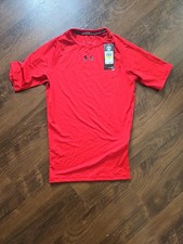 Mens Under Armour Heatgeat Compression Shirt Medium NWT Red