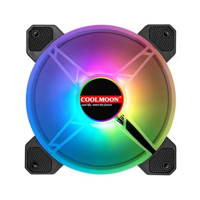 RGB Gehäusekühler, schwarz, 120 mm, Hydrauliklager, geräuscharm, 38 CFM, 16 LEDs