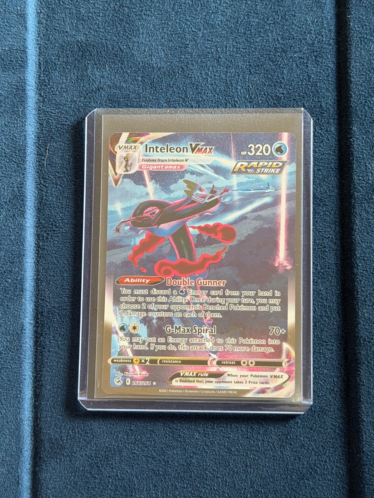 Inteleon VMAX 266/264 Alternate Art Fusion Strike Pokemon Holo Near Mint