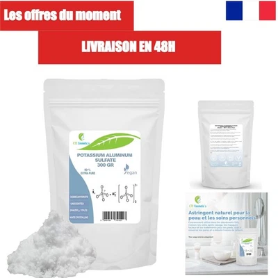 Cristaux de sulfate d'aluminium et de potassium 300 g - Usage cosmétique - Photo 1/4