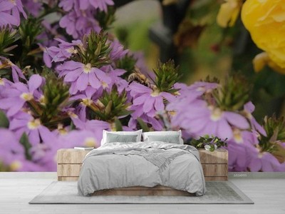 3D Nature Purple Floral Self-adhesive Removeable Wallpaper Wall Mural 210