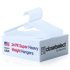 Super Heavy Duty Plastic Hangers, Made in USA, White Super Heavy Weight Hange...
