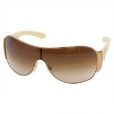 PRADA Logo Triangle Sunglasses Eyeglasses 120 Ivory GHW F318