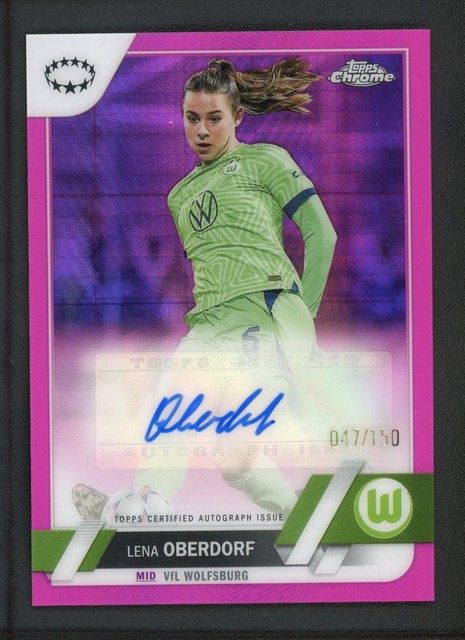2023 LENA OBERDORF 047/150 AUTO TOPPS CHROME UEFA WOMEN S CHAMPIONS LEAGUE HYPER