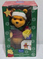 Winnie the Pooh Plush Christmas Ornament Disney Animated Honey Santa's Holiday