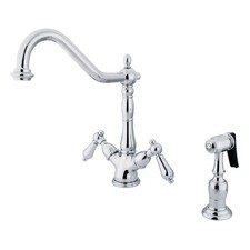Kingston Brass KS123.ALBS Heritage 1.8 GPM 1 Hole Kitchen Faucet - Chrome