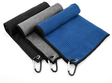 3 Pack Golf Towels Rag with Carabiner Clip for Golf Bags Men Women,Microfiber Wa