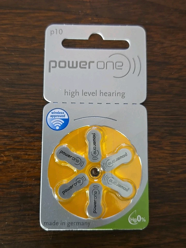 6 PowerOne Hearing Aid Batteries Size P10 New Sealed PR70 1.45v - Image 2 of 3