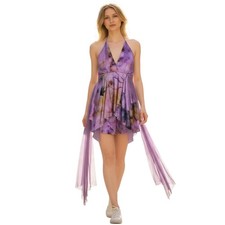 Lot of 6 Iris 2-AXL 2-AL 2-CL Dance Costume Lilac Print Mesh Lyrical Top/Shorts