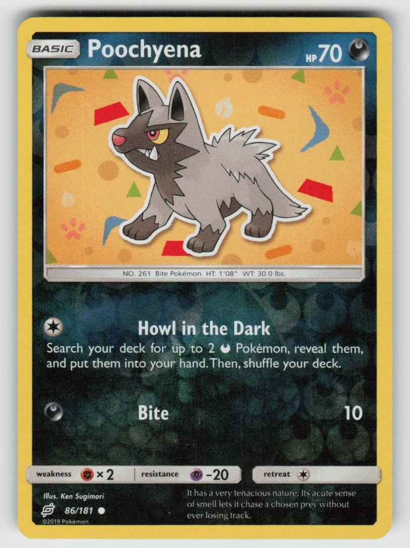 Reverse Holo Poochyena 86/181 Common Team Up Near Mint