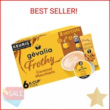 Gevalia Frothy 2-Step Caramel Macchiato Espresso K-Cup Coffee Pods & Froth Packe
