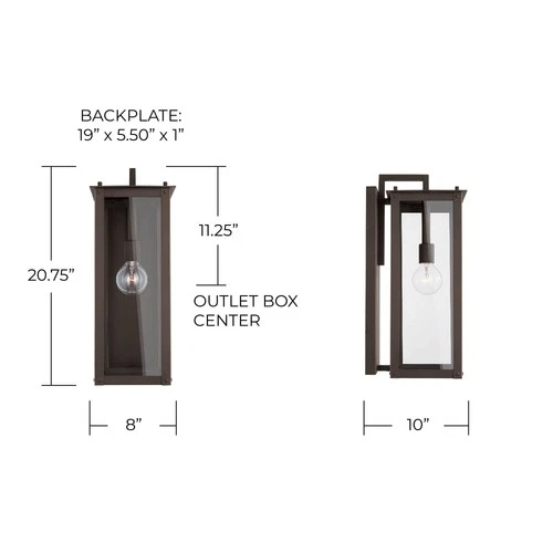 Hunt 20 3/4" High Oiled Bronze Aluminum Outdoor Wall Light - Picture 7 of 10