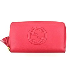 Gucci Interlocking Pink Leather Wallet 308280AB Used