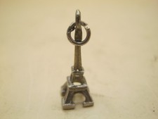 Vintage Circa 1970's Silver Charm For Bracelet - Eiffel Tower