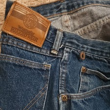 Wrangler Rugged Wear Jeans Mens 42x30 Blue Cotton Straight Leg Made in USA