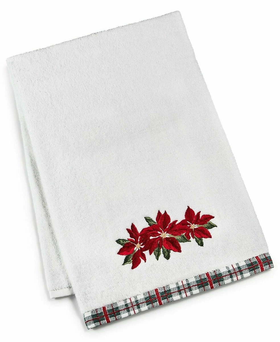 Martha Stewart Collection Poinsettia Fingertip Towel T410370 eBay