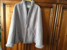 Libra Womens Soft Lilac Faux Fur Trim Suede Effect Softshell Jacket Size 16