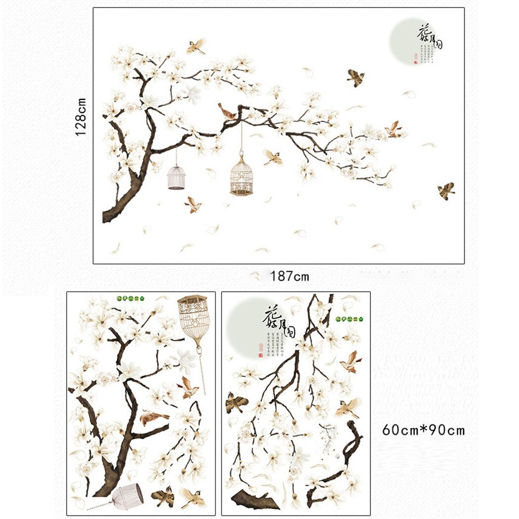 DIY Wall Sticker for Bedroom Living Room Office Movable 3D Flower Tree